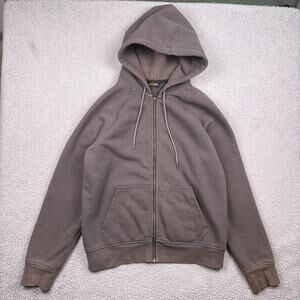 Flint And Tinder Hoodie Mens Large Brown Long Sleeve Full Zip Hooded 10 Year